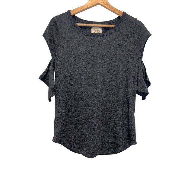 Chasor Womens Gray Cold Shoulder Jersey Knit Top Size Large - Picture 1 of 7